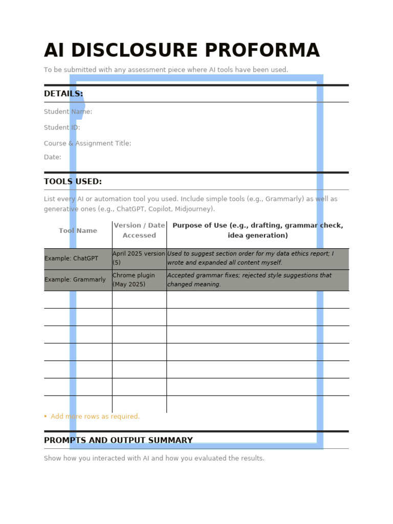 AI Disclosure ProForma | PDF | Artificial Intelligence | Intelligence ...