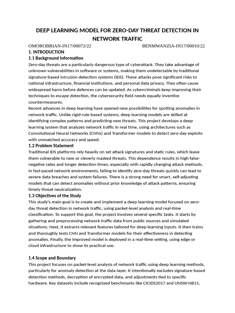 Deep Learning Model For Zero | PDF | Deep Learning | Computer Security