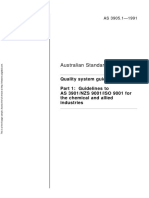 As 3905.1-1991 Quality System Guidelines Guidelines To As 3901 NZS 9001 ISO 9001 For Chemical and Allied Indu