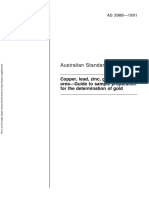 As 3988-1991 Copper Lead Zinc Gold and Silver Ores - Guide To Sample Preparation For The Determination of Gol