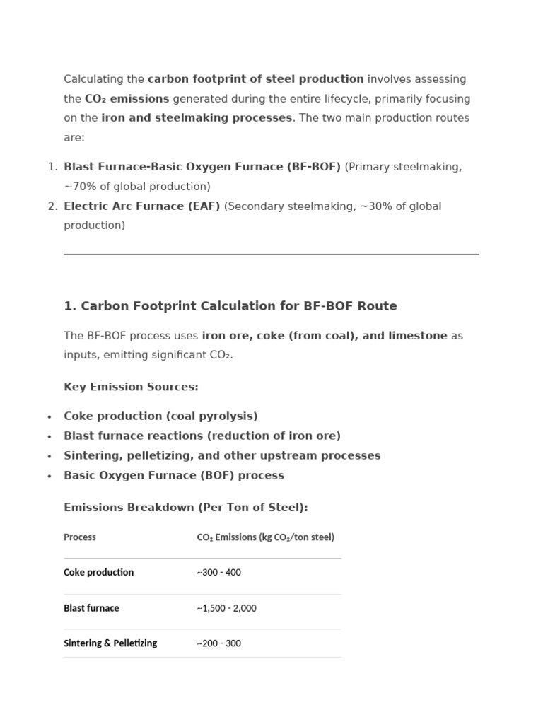Calculating The Carbon Footprint | PDF | Steelmaking | Secondary Sector ...