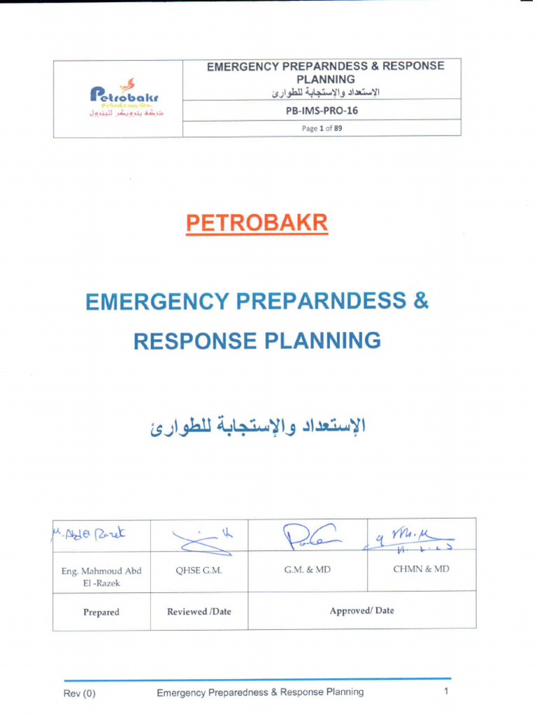 Pb-Ims-Pro-16 Emergency Preparndess & Response Planning | PDF | Natural ...
