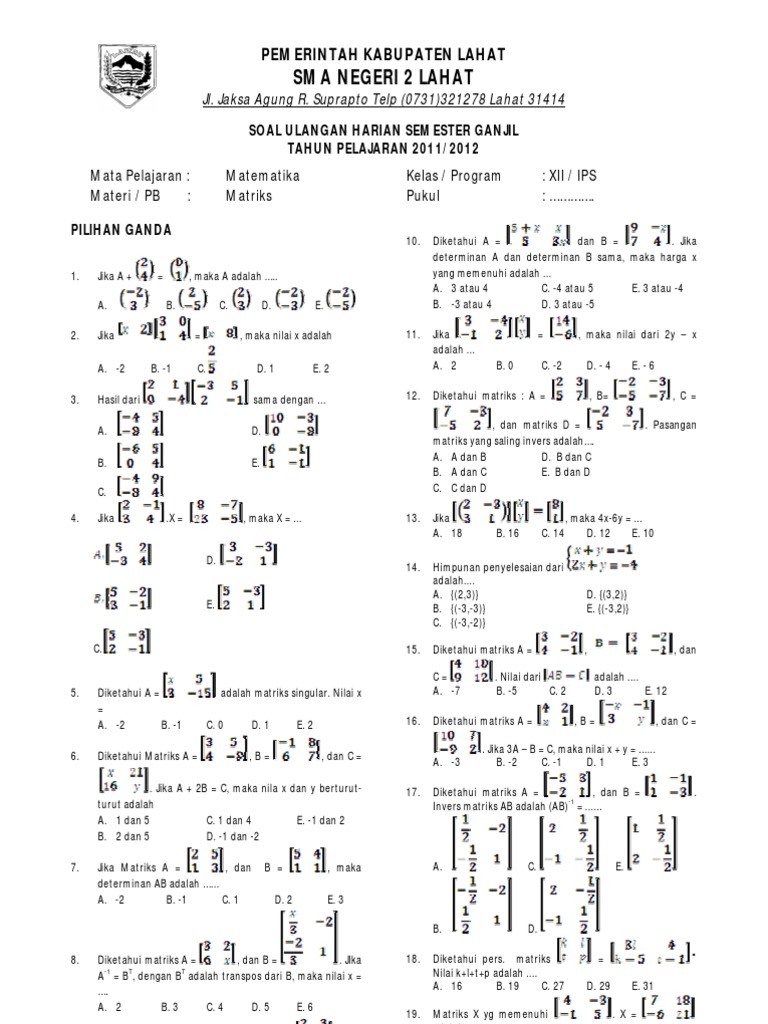 Soal Matriks