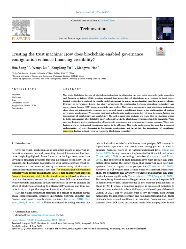 Trusting The Trust Machine | PDF | Governance | Supply Chain