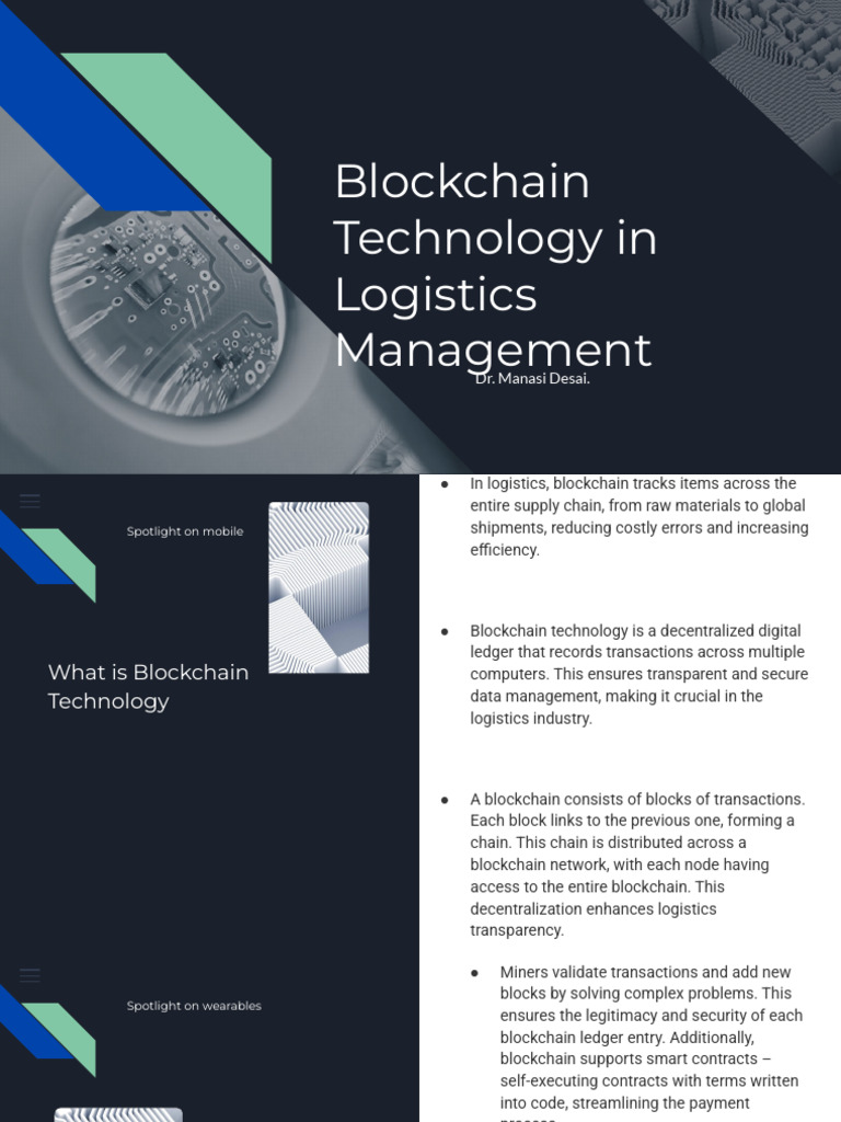 Blockchain Technology in Logistics Management | PDF | Internet Of ...