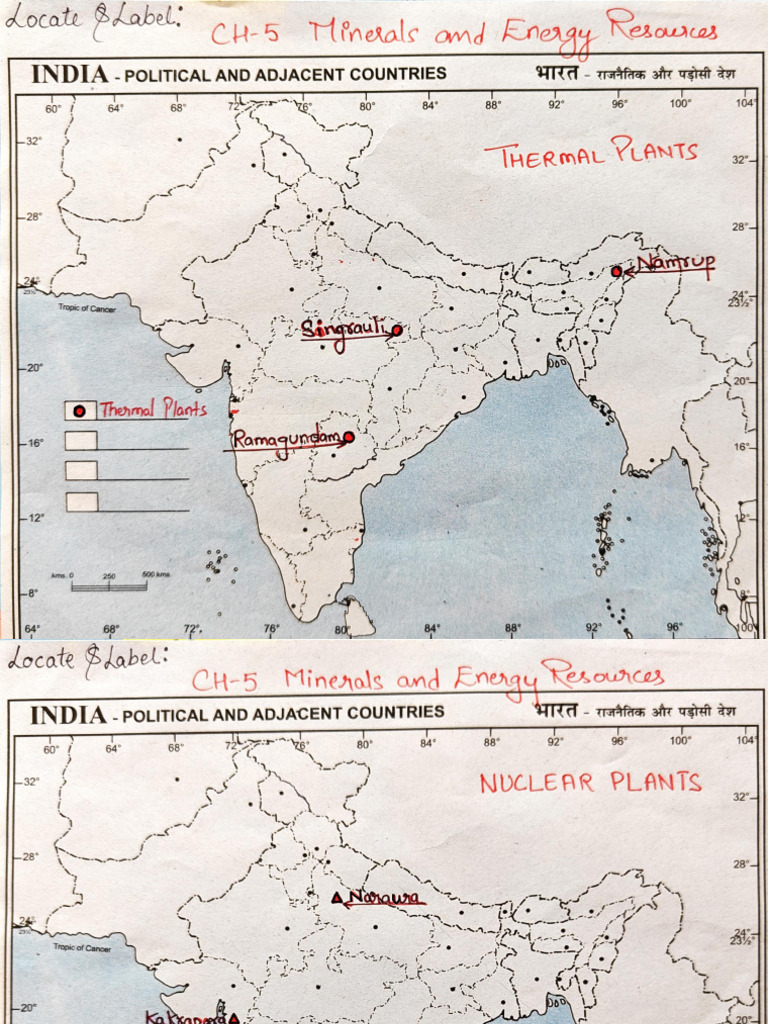 Ch-5 Minerals and Energy Resources Map | PDF