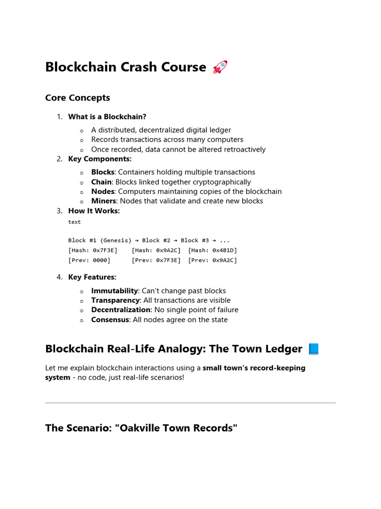 Blockchain Crash Course ? | PDF | Bitcoin | Computing