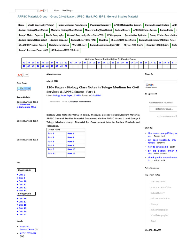 Biology Class Notes | PDF