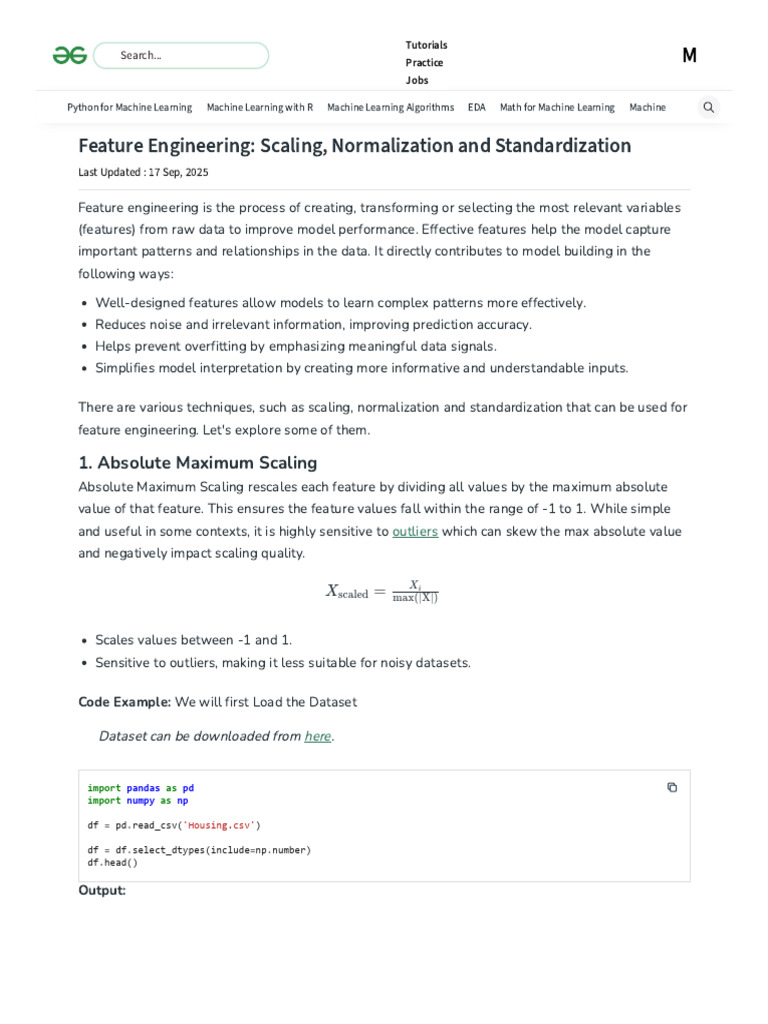 Feature Engineering - Scaling, Normalization and Standardization ...