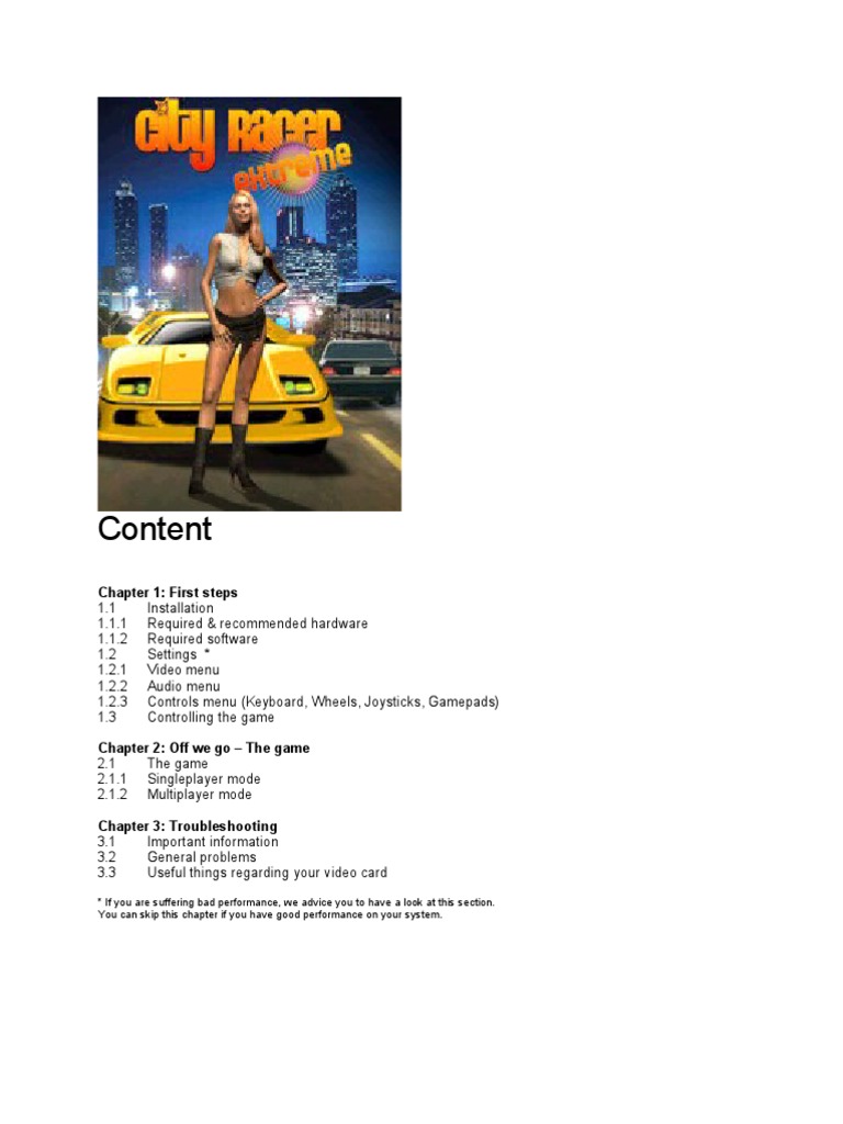 City Racer Extreme Guide | PDF | Games & Activities | Computers