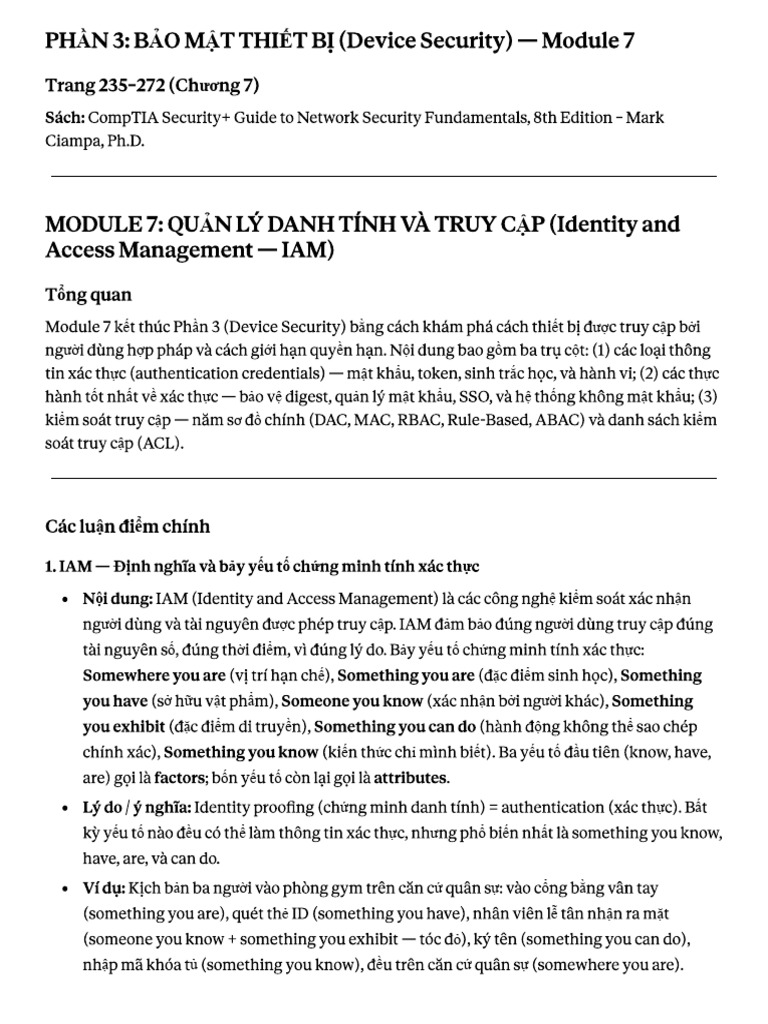 Module 7 Identity and Access Management - IAM | PDF