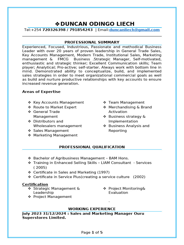 Dan CV | PDF | Marketing | Sales