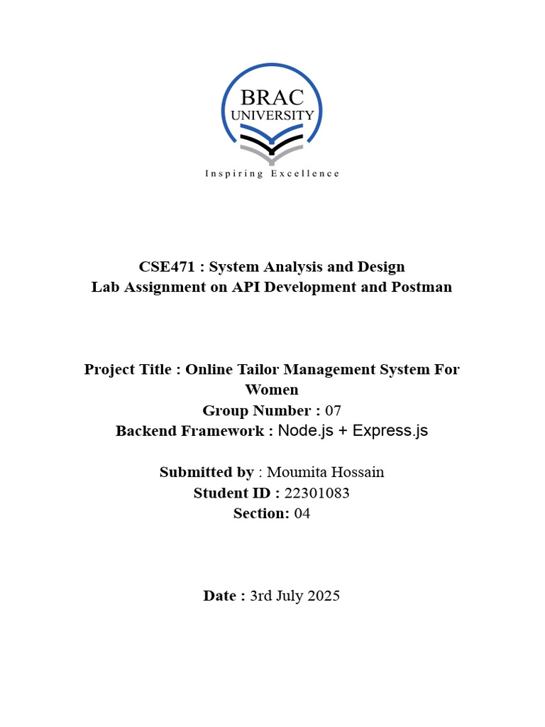 Template Assignment 03 API and Postman | PDF