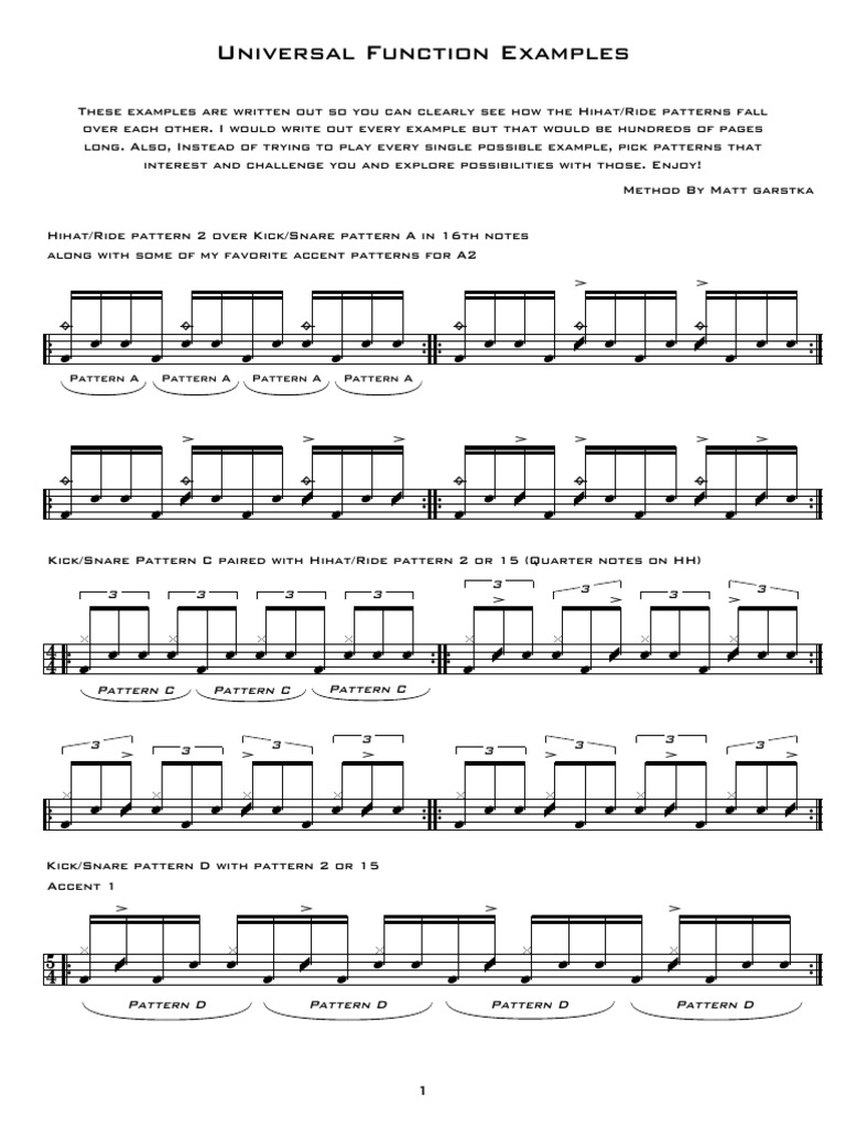 Universal Function Video Examples | PDF | Drumming