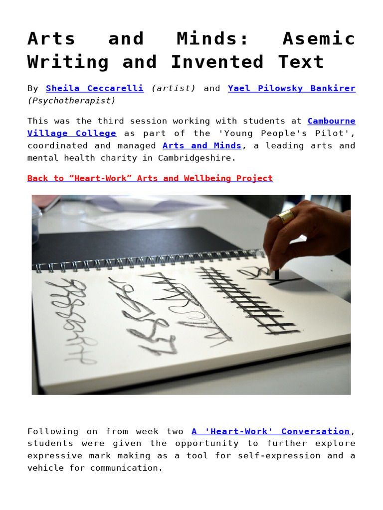 Arts and Minds Asemic Writing and Invented Text | PDF
