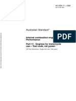 As 4594.11-1999 Internal Combustion Engines Engines For Motorcycle Use - Test Code Net Power