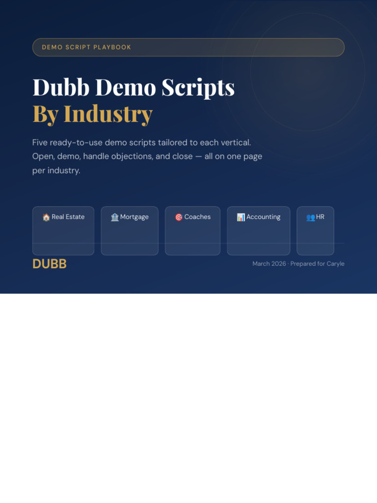 Dubb Demo Scripts by Industry | PDF | Loans | Linked In