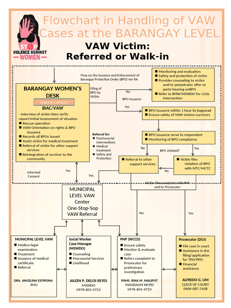 Flow Chart in Handling Vaw Case in Brgy | PDF