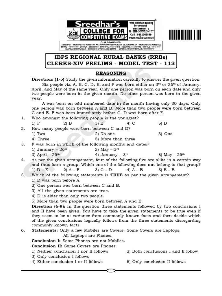 Model Test 113 | PDF