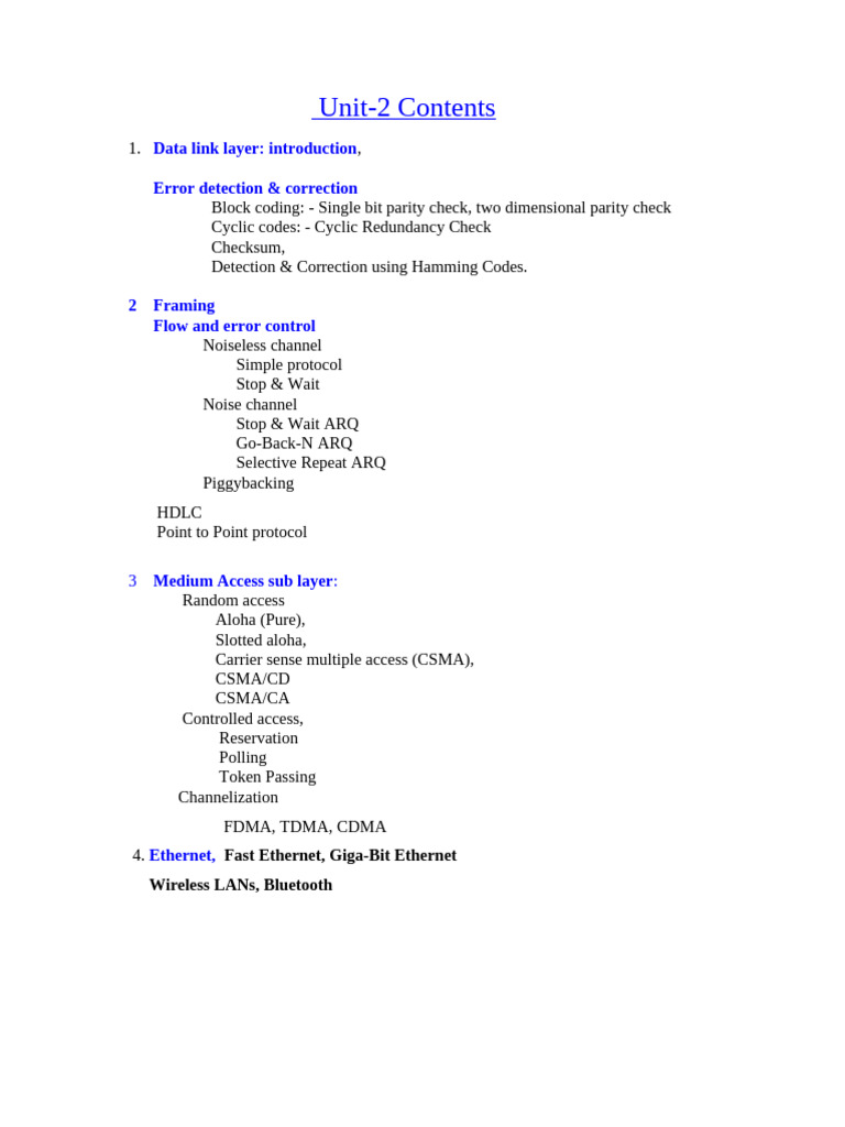 Unit Contents | PDF