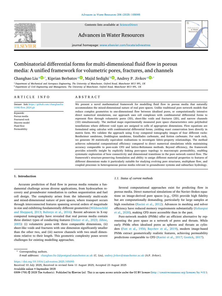 Combinatorial Differential Forms For Multi-Dimensional Fluid Flow in ...