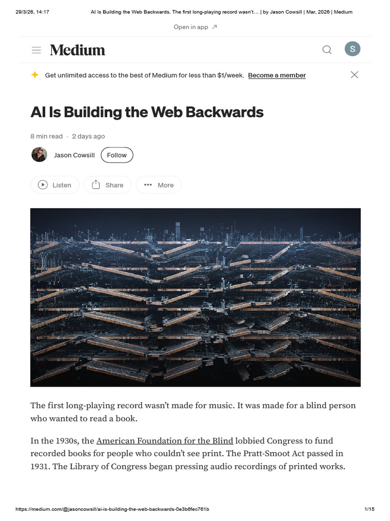 AI Is Building The Web Backwards. The First Long-Playing Record Wasn't ...