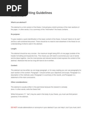 Abstract Writing Guidelines