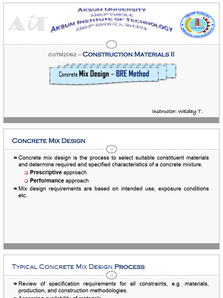 1.6 Concrete Mix Design - BRE Method | PDF | Concrete | Construction ...