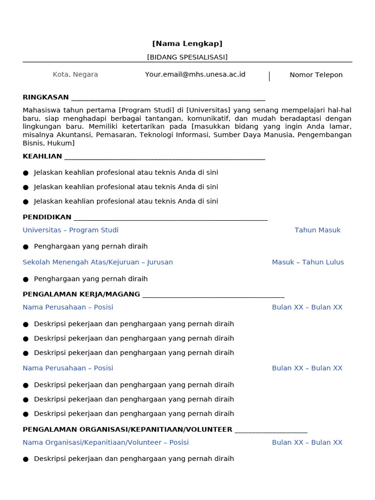 (Template) CV ATS | PDF
