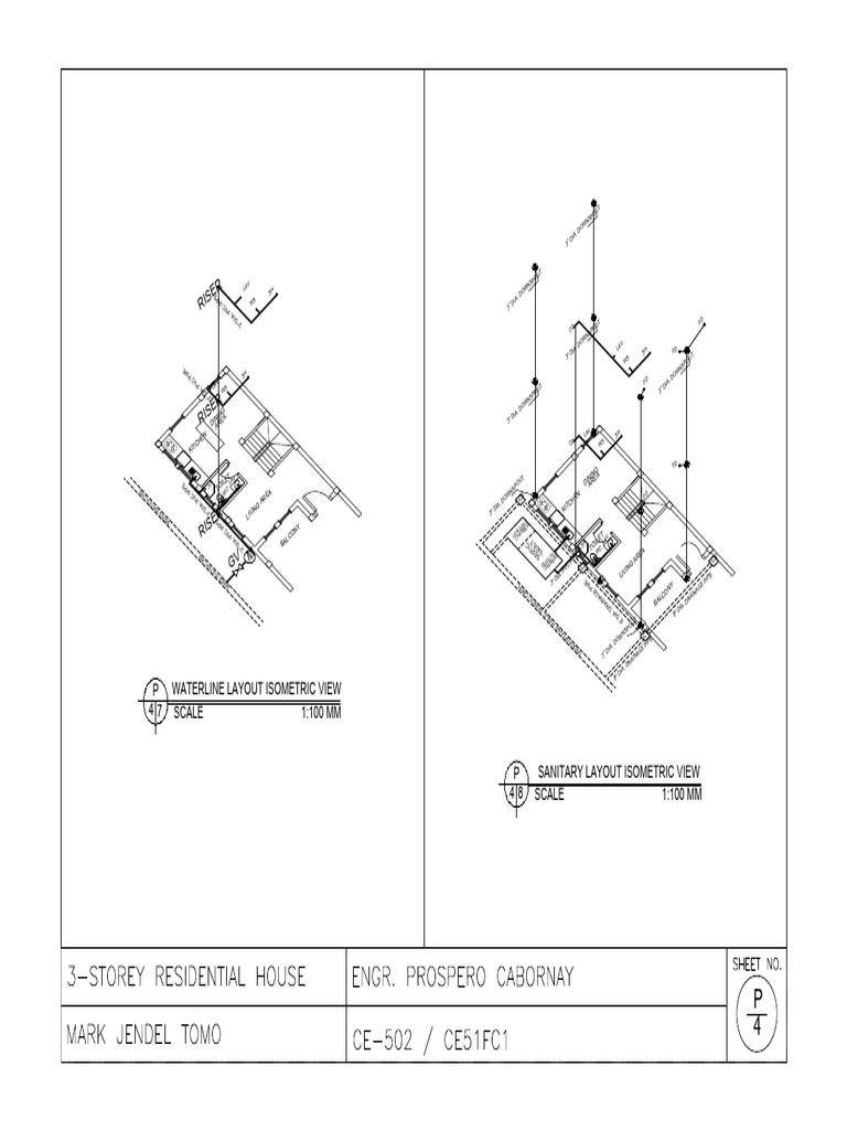 Riser 7 4 P Scale 1100 MM Waterline Layout Isometric View 5 PDF Free | PDF