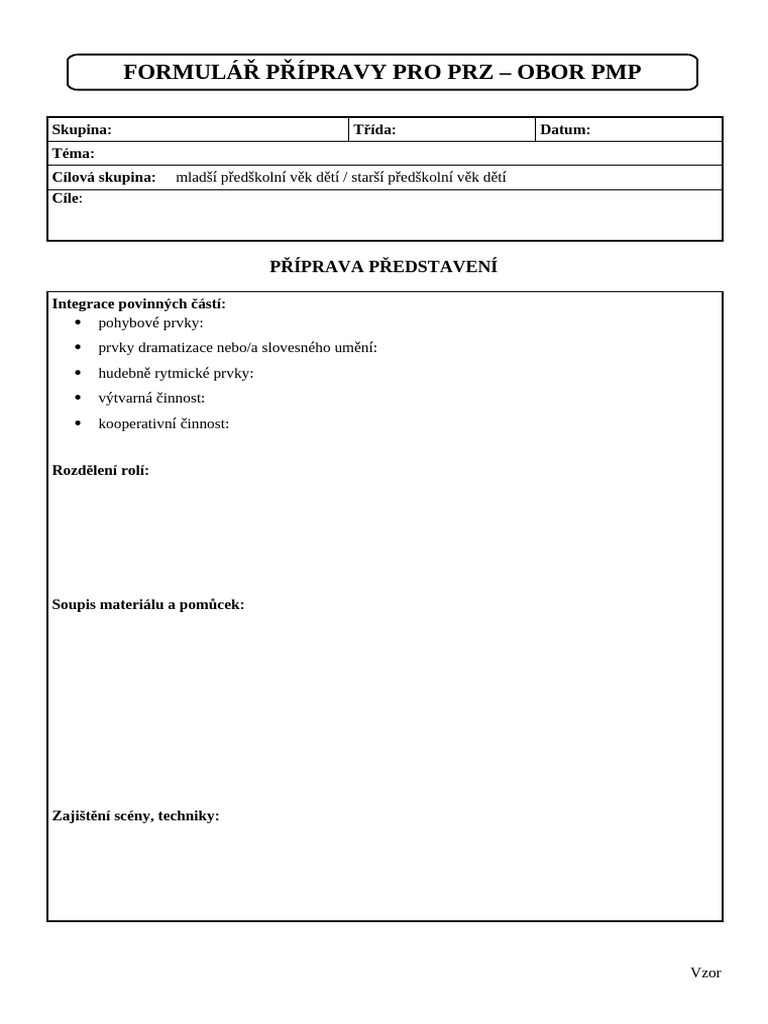 Formular Pripravy PRZ | PDF