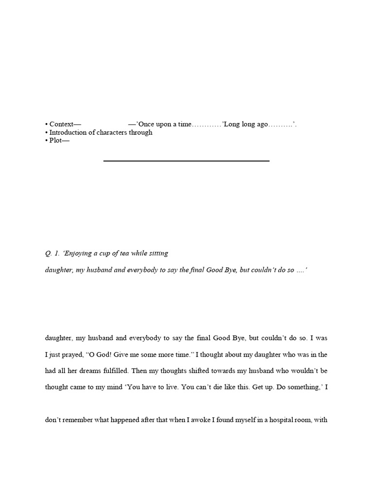 Story Writing Based On Outlin BY MSP | PDF