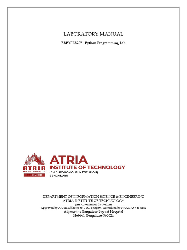 BBPYPLB207 - Python Programming Lab - Manual | PDF | Computer File ...