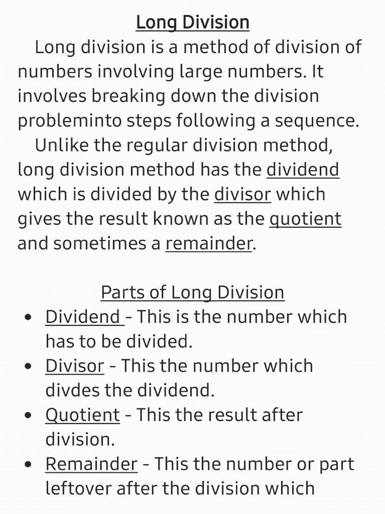 Mathematics (Long Division) 241011 085945 | PDF