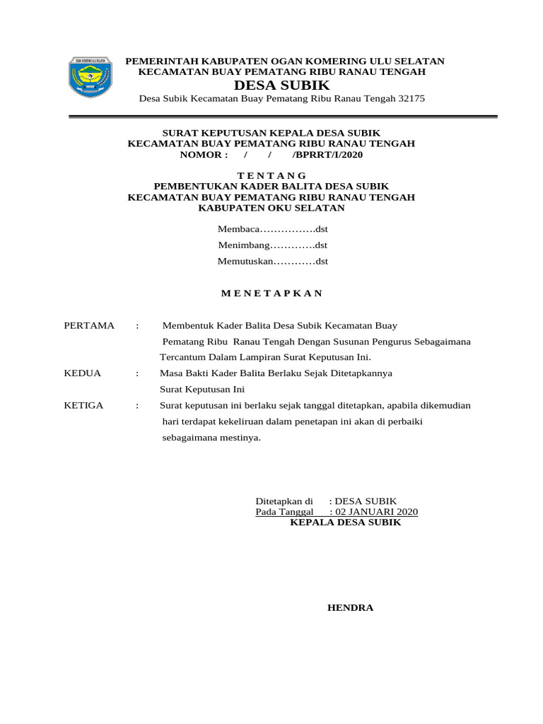 SK Kader Balita | PDF