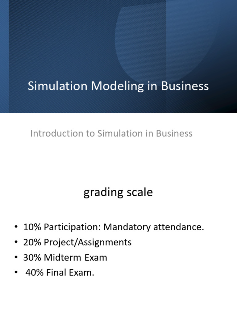 Week1 Simulation Modeling Week 1 | PDF | Simulation | Stochastic