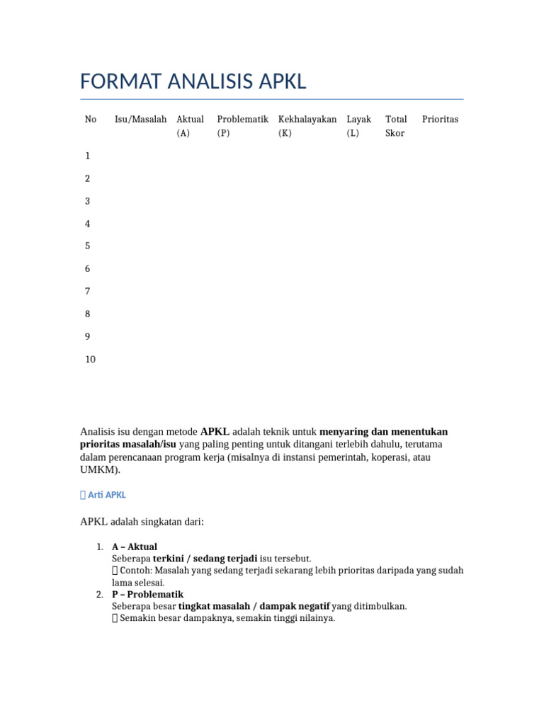 Template APKL | PDF