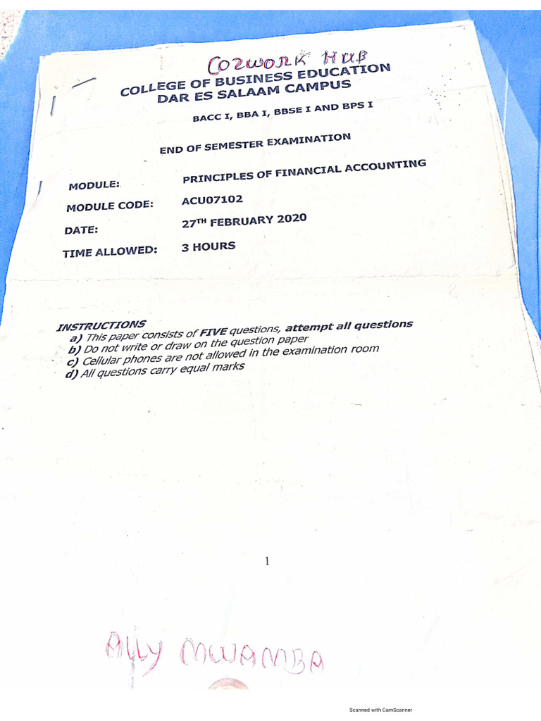Drick Cbe Past Papers Ue | PDF