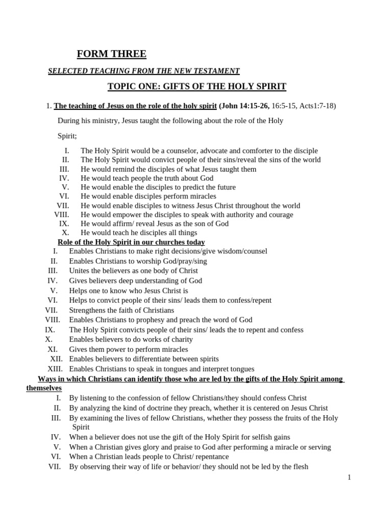 F 3 Cre - Gifts of The Holy Spirit | PDF | Jesus | Spiritual Gift