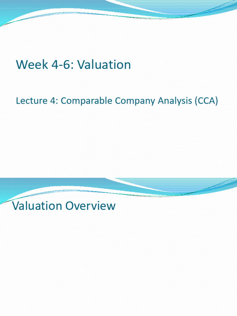 Lecture 4 - Comparable Company Analysis | PDF | Valuation (Finance ...