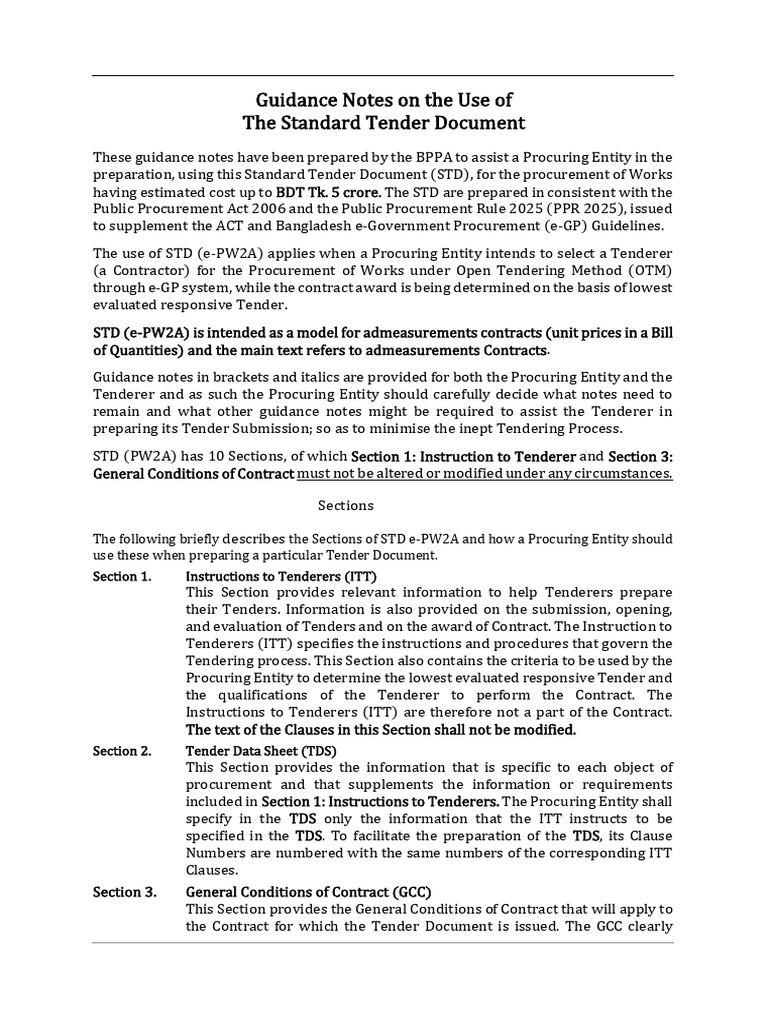 Guidance Notes On The Use of E-PW2A | PDF