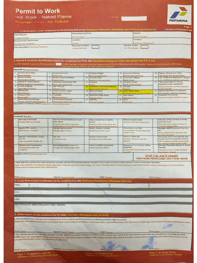 Contoh Work Permit | PDF