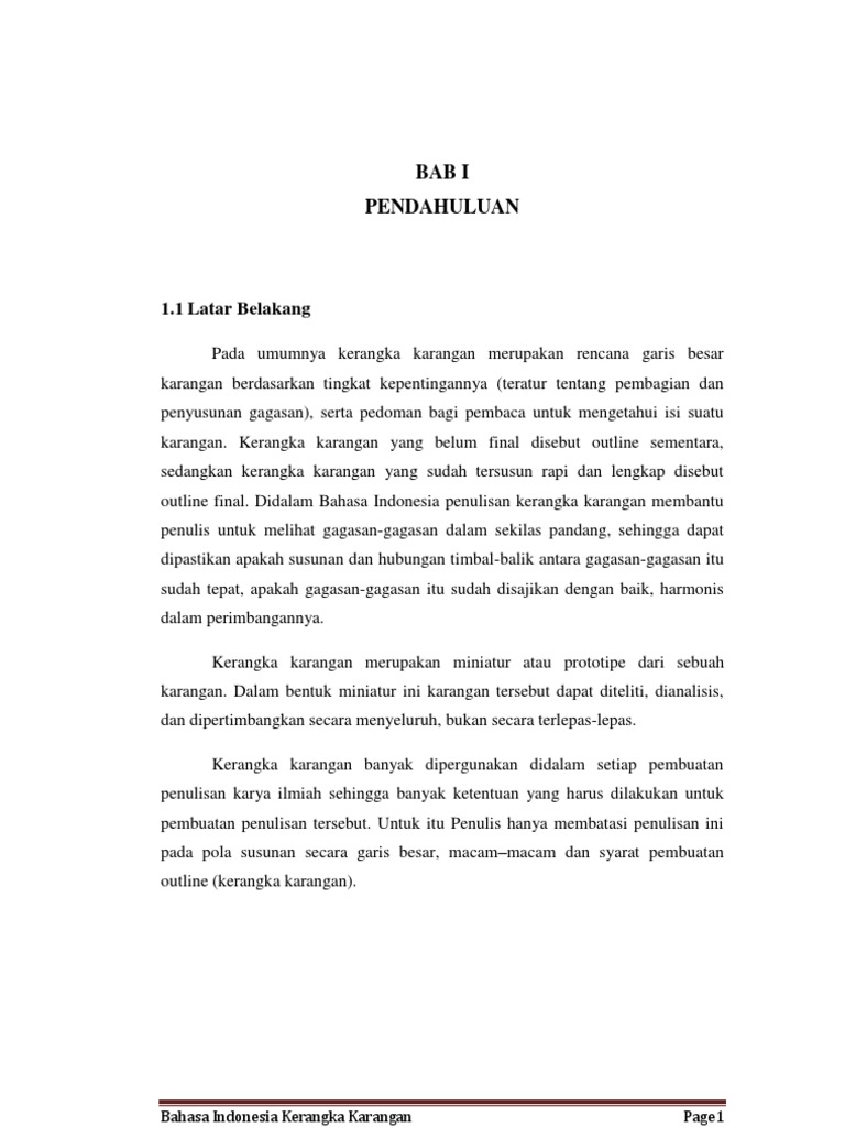 Makalah Kerangka karangan