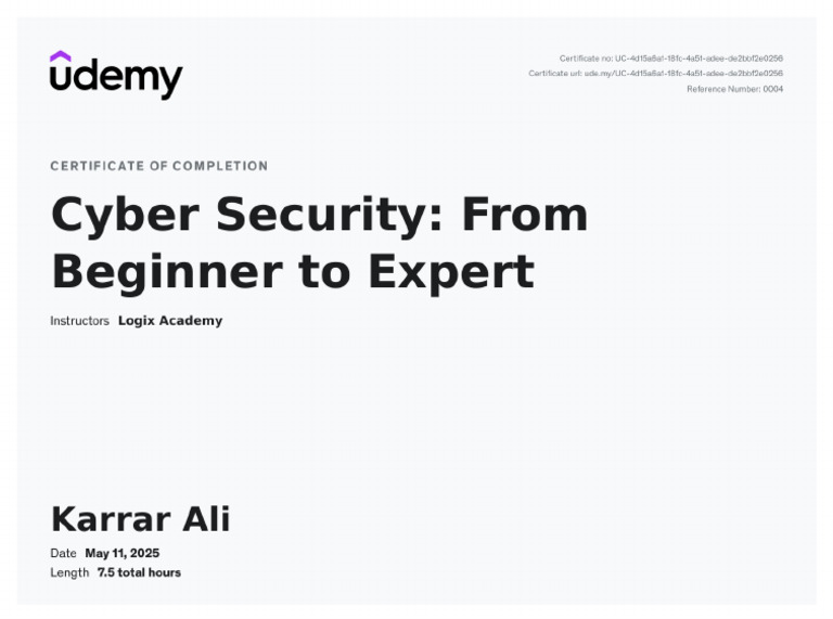 Cybersecurity Certificate | PDF