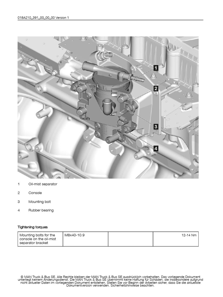 Removing - Installing The Oil Separator - Disc Separator Console | PDF