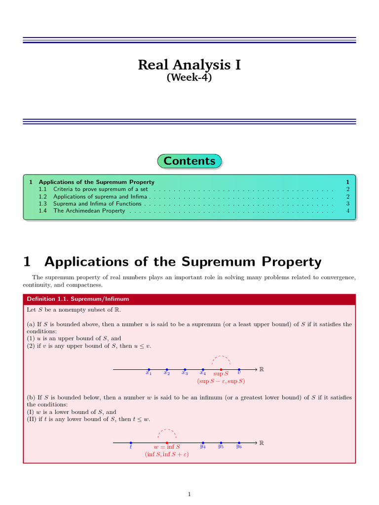 Real Analysis I Week 4 | PDF | Numbers | Elementary Mathematics