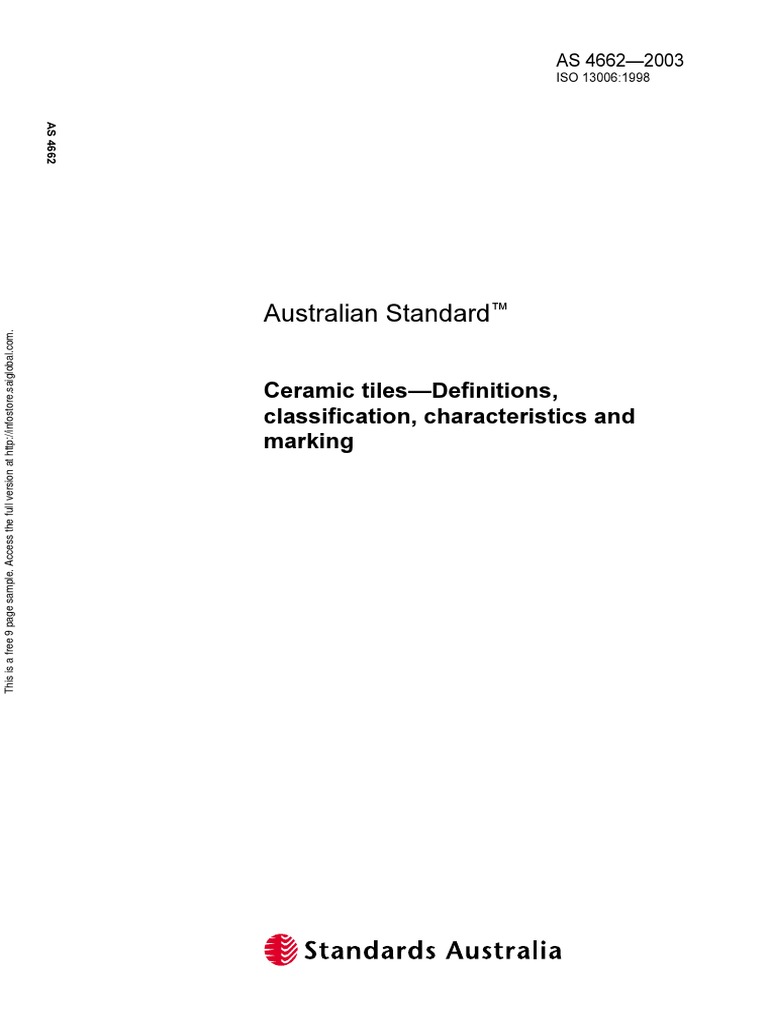 As 46622003 Ceramic Tiles Definitions Classification Characteristics
