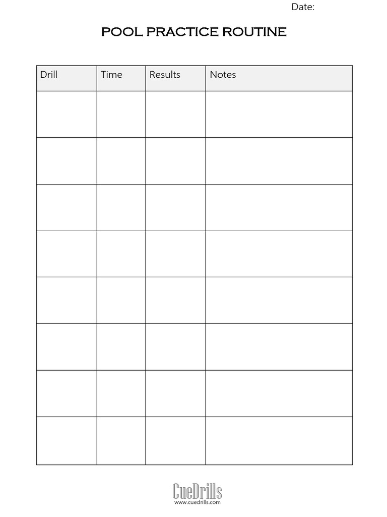 Printable Pool Routine | PDF