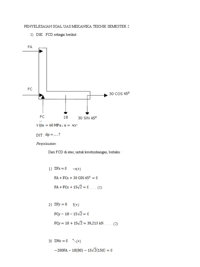 Contoh Soal Mekanika Teknik 2 Dan Jawabannya Pdf