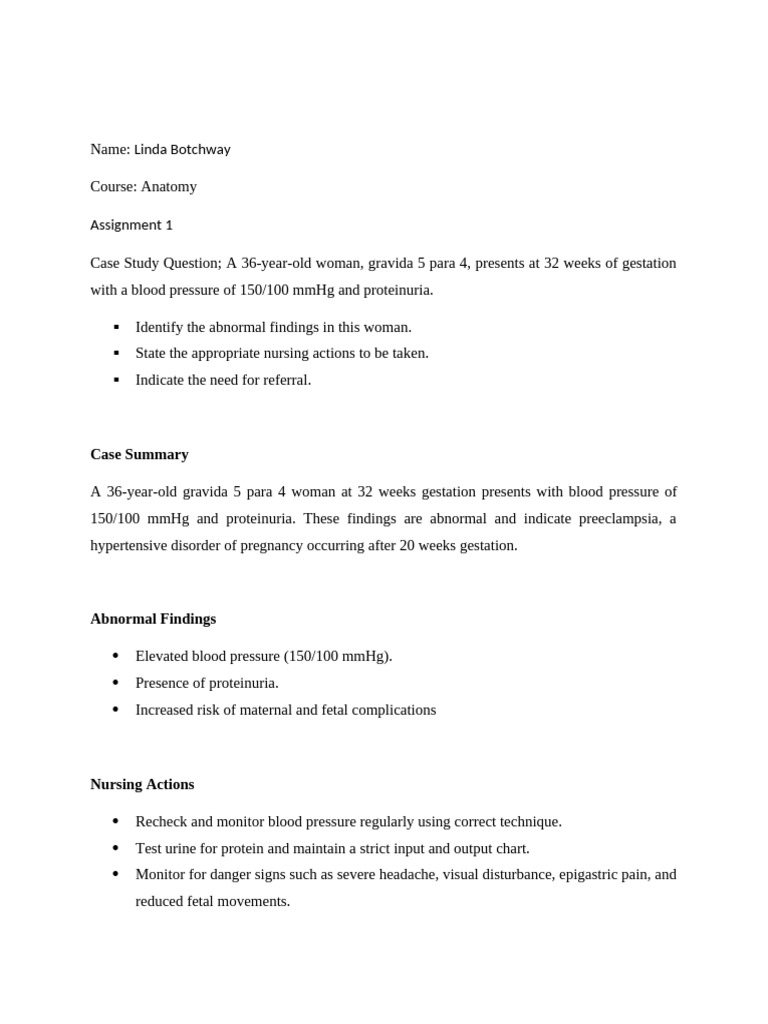 Anatomy Assignment 1-Linda | PDF